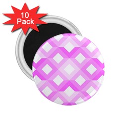 Geometric Chevrons Angles Pink 2 25  Magnets (10 Pack)  by Celenk