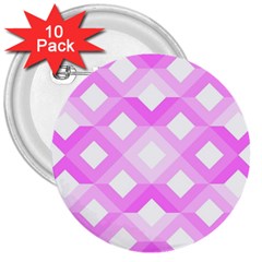 Geometric Chevrons Angles Pink 3  Buttons (10 Pack)  by Celenk