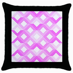 Geometric Chevrons Angles Pink Throw Pillow Case (black) by Celenk