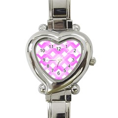 Geometric Chevrons Angles Pink Heart Italian Charm Watch