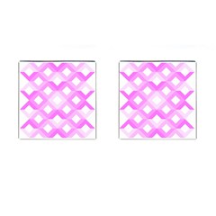 Geometric Chevrons Angles Pink Cufflinks (square) by Celenk