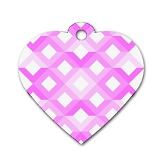 Geometric Chevrons Angles Pink Dog Tag Heart (one Side)