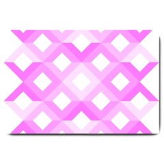 Geometric Chevrons Angles Pink Large Doormat  by Celenk