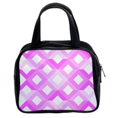 Geometric Chevrons Angles Pink Classic Handbags (2 Sides) by Celenk