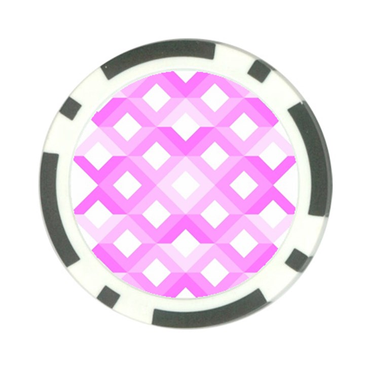 Geometric Chevrons Angles Pink Poker Chip Card Guard (10 pack)