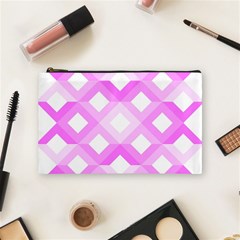 Geometric Chevrons Angles Pink Cosmetic Bag (medium)  by Celenk