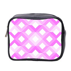 Geometric Chevrons Angles Pink Mini Toiletries Bag 2-side by Celenk