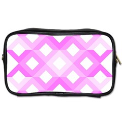 Geometric Chevrons Angles Pink Toiletries Bags by Celenk