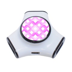 Geometric Chevrons Angles Pink 3-port Usb Hub by Celenk