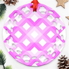 Geometric Chevrons Angles Pink Ornament (round Filigree)