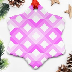 Geometric Chevrons Angles Pink Ornament (snowflake)