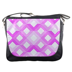 Geometric Chevrons Angles Pink Messenger Bags by Celenk