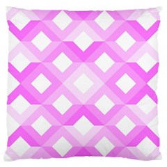 Geometric Chevrons Angles Pink Large Cushion Case (one Side) by Celenk