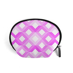 Geometric Chevrons Angles Pink Accessory Pouches (small)  by Celenk