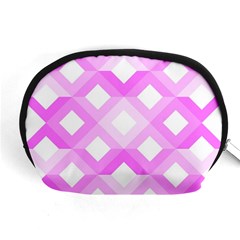 Geometric Chevrons Angles Pink Accessory Pouches (medium)  by Celenk