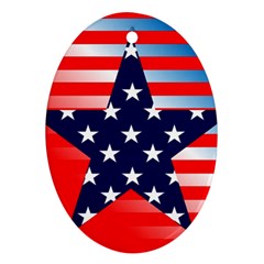 Patriotic American Usa Design Red Ornament (oval) by Celenk