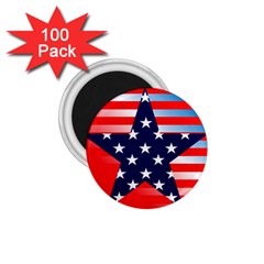 Patriotic American Usa Design Red 1 75  Magnets (100 Pack)  by Celenk