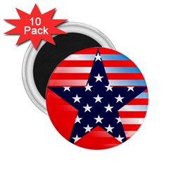 Patriotic American Usa Design Red 2 25  Magnets (10 Pack)  by Celenk