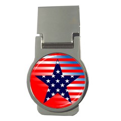 Patriotic American Usa Design Red Money Clips (round)  by Celenk