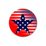 Patriotic American Usa Design Red Magnet 3  (Round) Front