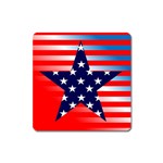 Patriotic American Usa Design Red Square Magnet Front