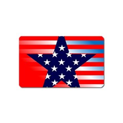 Patriotic American Usa Design Red Magnet (name Card) by Celenk