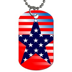 Patriotic American Usa Design Red Dog Tag (one Side) by Celenk