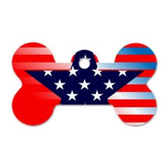 Patriotic American Usa Design Red Dog Tag Bone (two Sides) by Celenk