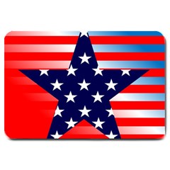 Patriotic American Usa Design Red Large Doormat  by Celenk