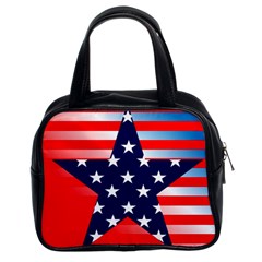 Patriotic American Usa Design Red Classic Handbags (2 Sides) by Celenk