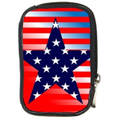 Patriotic American Usa Design Red Compact Camera Cases by Celenk