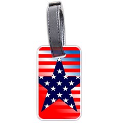 Patriotic American Usa Design Red Luggage Tags (one Side)  by Celenk