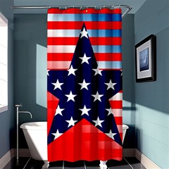 Patriotic American Usa Design Red Shower Curtain 36  X 72  (stall)  by Celenk