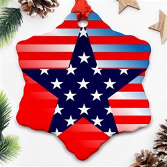 Patriotic American Usa Design Red Ornament (snowflake)