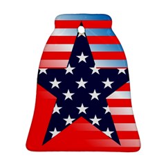 Patriotic American Usa Design Red Bell Ornament (two Sides) by Celenk