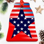 Patriotic American Usa Design Red Bell Ornament (Two Sides) Front