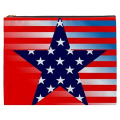 Patriotic American Usa Design Red Cosmetic Bag (xxxl)  by Celenk