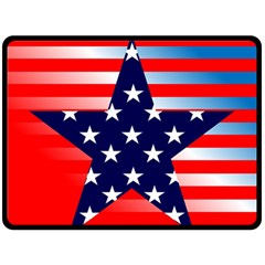 Patriotic American Usa Design Red Double Sided Fleece Blanket (large)  by Celenk