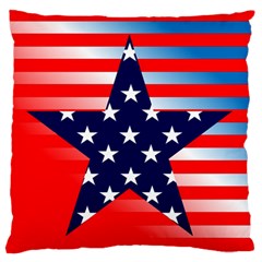 Patriotic American Usa Design Red Large Flano Cushion Case (one Side) by Celenk