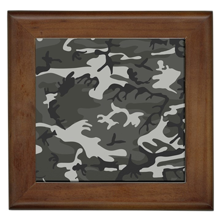 Camouflage Pattern Disguise Army Framed Tiles