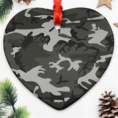 Camouflage Pattern Disguise Army Ornament (heart) by Celenk