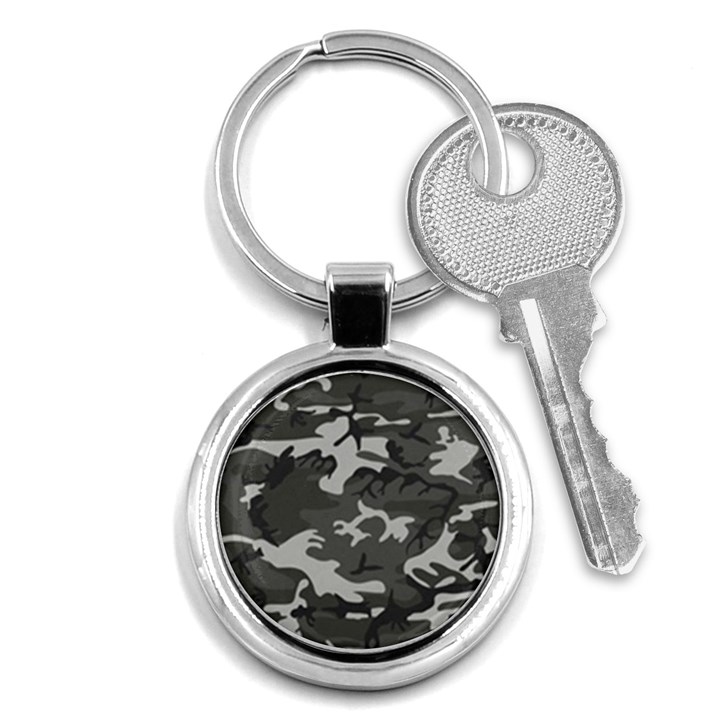 Camouflage Pattern Disguise Army Key Chains (Round) 