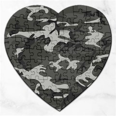 Camouflage Pattern Disguise Army Jigsaw Puzzle (heart) by Celenk