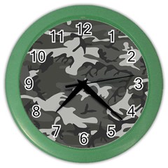 Camouflage Pattern Disguise Army Color Wall Clocks by Celenk