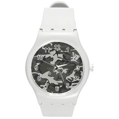 Camouflage Pattern Disguise Army Round Plastic Sport Watch (m) by Celenk