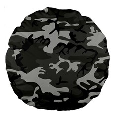 Camouflage Pattern Disguise Army Large 18  Premium Round Cushions by Celenk