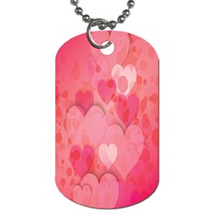 Pink Hearts Pattern Dog Tag (one Side) by Celenk