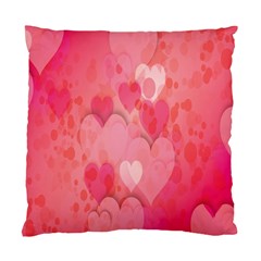 Pink Hearts Pattern Standard Cushion Case (one Side) by Celenk