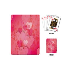 Pink Hearts Pattern Playing Cards (mini)  by Celenk