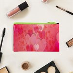 Pink Hearts Pattern Cosmetic Bag (XS) Back